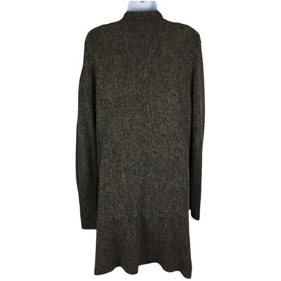 Peruvian Connection Sweater 100% Royal Alpaca Brown Knit Cardigan Duster L -flaw - Picture 2 of 11